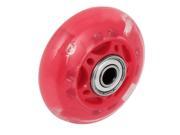 Unique Bargains Shining Colorful LED Bearing Inline Skate Wheel Clear Red for Skating Shoes