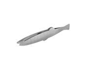 Household Home Fish Shaped Flat Edge Straight Tweezer 15cm Length Silver Tone