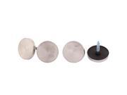 Metal Round Screw Cap Mirror Nails Mounting Fittings 25mm Dia Silver Tone 4pcs