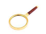 Handheld Metal Frame 5X Magnifier Magnifying Glass Jewelry Loupe 80mm Dia
