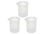 3 Pcs Lab Plastic Liquid Container Measuring Testing Beaker 100mL Capacity