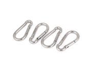 70mm x 35mm x 7mm Stainless Steel Spring Carabiner Snap Hook Link 4PCS