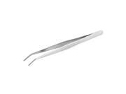 Unique Bargains Stainless Steel DIY Tools Curved Pointed Tip Tweezers Pliers Tool Silver Tone