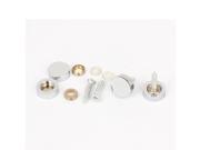 16mm Dia Cap Glass Tea Table Decorative Stainless Steel Mirror Nails 4Pcs