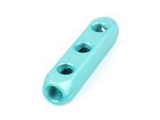 12mm Female Thread Dia 3 Out 3 In Air Inline Manifold Block Turquoise