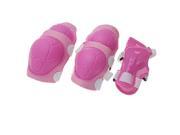 Pink Sports Protective Knee Wrist Elbow Support Set for Children