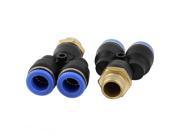 3 8 PT Male Thread to 12mm Push in Y Shape Air Pneumatic Quick Fittings 2 Pcs