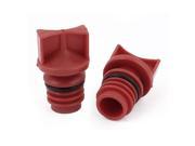 2PCS Red Plastic Shell 18mm Male Thread Dia Air Compressor Oil Plugs
