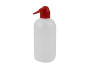 Red Nozzle Clear White Plastic Cylinder Shaped Squeeze Measuring Bottle 500ml