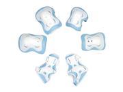 Child Butterfly Accent Meshy Elbow Knee Support Shield Kit 3 in 1 White Blue