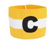 Yellow White Stripe Design Stretchy Match Team Soccer Captains Arm Band Armband