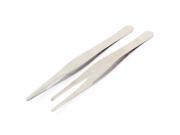 Stainless Steel Pointed Tip Straight Tweezers Hand Tool 5.5 Inch Length 2 Pcs
