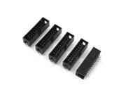 Dual Rows 2.54mm Pitch 20Pins Straight IDC Pin Headers 5 Pcs