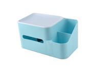 Unique Bargains Plastic Cube Bedroom Office Bar Paper Tissue Box Holder Container Blue