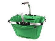 Alloy Frame Green Foldable Eco Tote Bag Picnic Grocery Shopping Basket w Handle