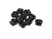 Unique Bargains 10pcs Plastic Spring Loaded Double Holes Cordlock Lanyard Cord Lock Fastener