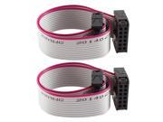 2 Pcs 20cm IDC 12P Hard Drive Extension Wire Flat Ribbon Cable for Motherboard