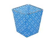 Unique Bargains Foldable Waste Bin Bucket Trash Container DIY Desktop Holder Blue Clear White