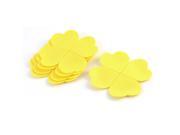 Family Desk Table Silicone Four Leaf Clover Shape Coaster Cup Mats Yellow 5 PCS
