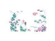 Marine Animals And Plants Pattern Removable Wall Sticker Wallpaper Decor