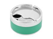 Home Metal Round Shaped 2 Grooves Rotatable Lid Cigarette Ashtray Holder Case