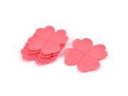 Family Houseware Desk Table Silicone Four Leaf Clover Shape Cup Mats Red 5 PCS