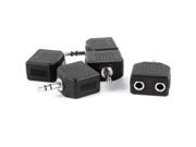 Unique Bargains 5Pcs 3.5mm Male Plug to Dual Female Connector Audio Splitter Adapter