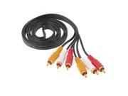 Unique Bargains 1.5Meter 4.9Ft 3 RCA to 3 RCA Male to Male Audio Video AV Cable Black