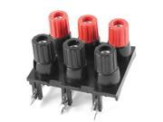 Unique Bargains Panel Type Speaker AMPS Cable Box 6 Position Terminal Binding Post Black Red