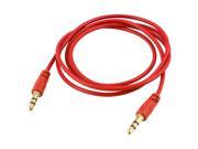 Unique Bargains 40.9 Length 3.5mm M M Stereo Audio Aux Cable Cord Red for PC Laptop MP3 MP4