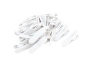 Unique Bargains Plastic Earphone Headphone Cable Wire Clip Nip Clamp White 20 Pcs