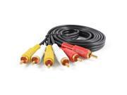 Unique Bargains 3RCA Male to Male Audio Video AV Adapter Cable Line 1.5M 5ft