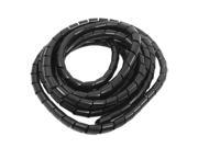 Unique Bargains 14mm x 5M Spiral Cable Wire Wrap Band Computer Manage Cord Black