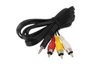 1.5M 3RCA Male to 3.5mm Male M M Audio Video AV Adapter Cable Black