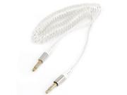 Unique Bargains Clear Silver Tone Elastic Coil 3.5mm Plug Male to Male Microphone Audio Cable
