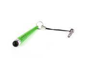 Unique Bargains Green Alloy Baseball Shaped Capacitive Touch Stylus Pen 3.5mm Anti Dust Plug