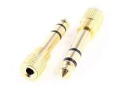 Unique Bargains 2 x Gold Plated 6.35mm 1 4 Male to 3.5mm 1 8 Female M F Audio Stereo Adpater