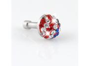 Unique Bargains Bling Red Clear Crystal 3.5mm Earphone Cap Anti Dust Plug for Cell Phone