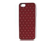 Unique Bargains Carved Rombos Pattern Faux Crystal Detail Red Back Guard for iPhone 5 5G