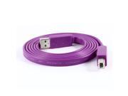 Unique Bargains USB 2.0 A Type Male to B Male Printer Extension Flat Cable Purple 1.5M