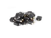 Unique Bargains 20 Pcs Black Plastic Shell RCA Male to Double RCA Female Y Type Splitter Adapter