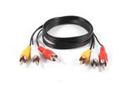 Unique Bargains 1.4M Long Male to Male 3RCA Composite Video Audio A V Cable Cord Black