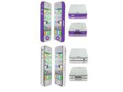 Unique Bargains 2 Pcs Bling Button Frame Edge Wrap Decal Purple Clear for iPhone 4 4G 4GS