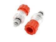 Unique Bargains 5mm Thread Dia Red Clear Cover Binding Post Terminal 2 Pcs