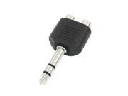 Unique Bargains Audio Aux 6.35mm to 2 RCA Male to Female Stereo Headphone Plug Splitter Adapter