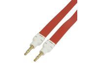 Unique Bargains 1M Length Flat Line 3.5mm Male to Male Plug Stereo Audio Extension Cable Red