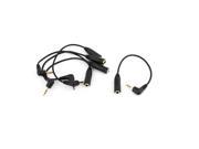 Unique Bargains 5 Pcs Stereo 2.5mm Male to 3.5mm Female Earphone Audio Adapter Cable Black