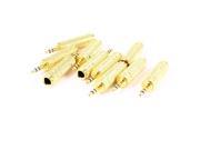 Unique Bargains Audio Stereo 6.35mm 1 4 Female to 3.5mm 1 8 Male Adapter Gold Tone 10 Pcs