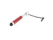 Unique Bargains Rubber Tip Telescopic Red Stylus Pen w 3.5mm Ear Plug for Cellphone