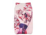 Fabric Fan Pattern Stretchy Lady Mobile Phone Pouch Cover
